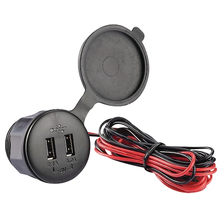 Seachoice 12V Waterproof Dual Port Panel Mount USB Charger 20001